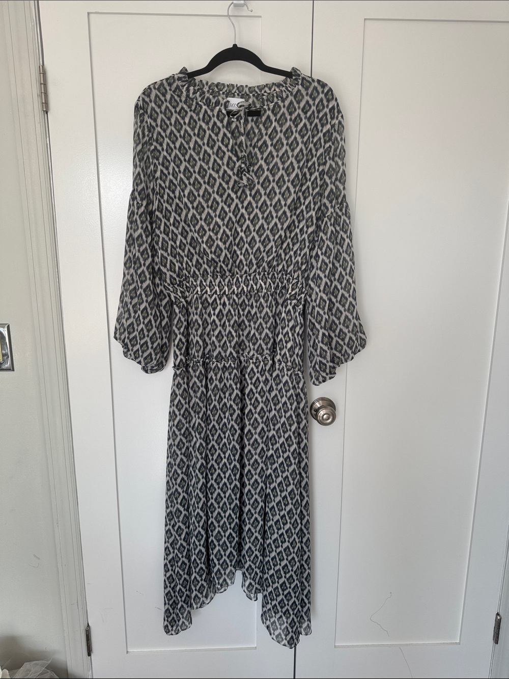 Women’s Black & White Print Midi Dress by Misa
